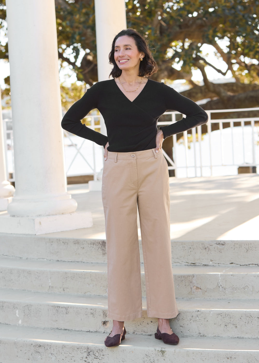 IVY CROP PANT - CAMEL