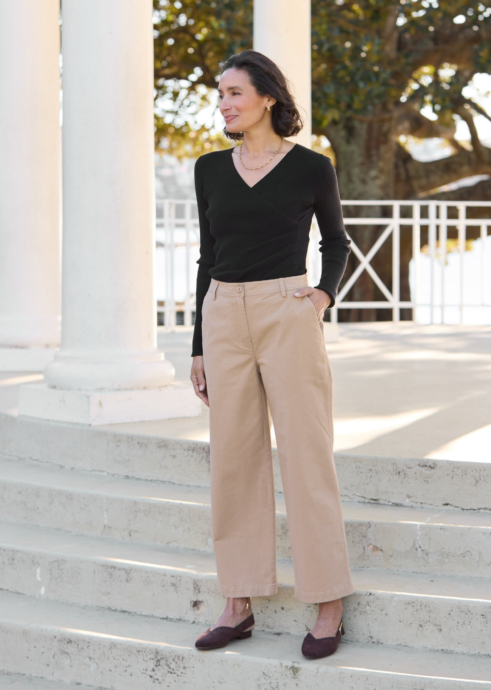 IVY CROP PANT - CAMEL