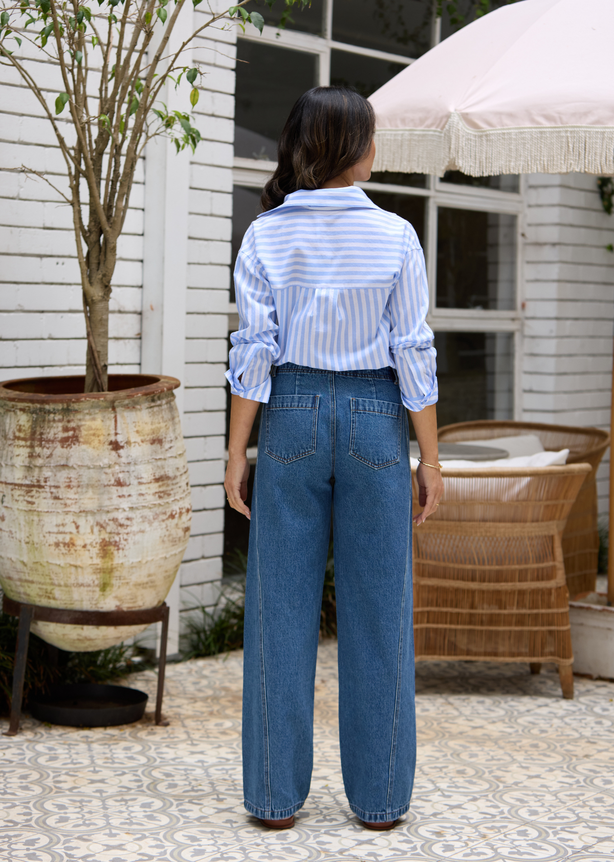 BERTIE STRIPE SHIRT - SKY BLUE