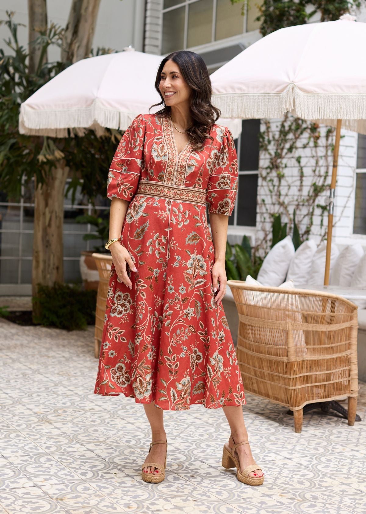 VALENTINA MIDI DRESS - POSEY PRINT – M A Y E