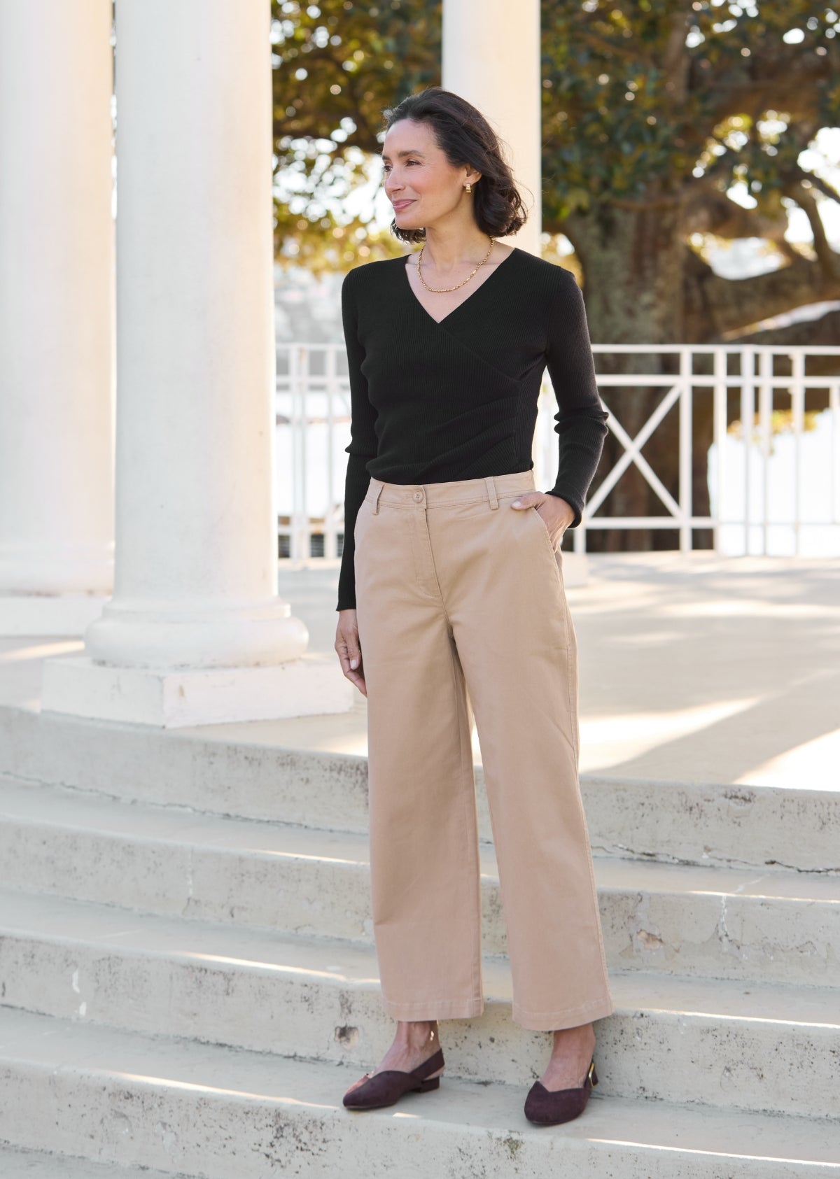 IVY CROP PANT - CAMEL