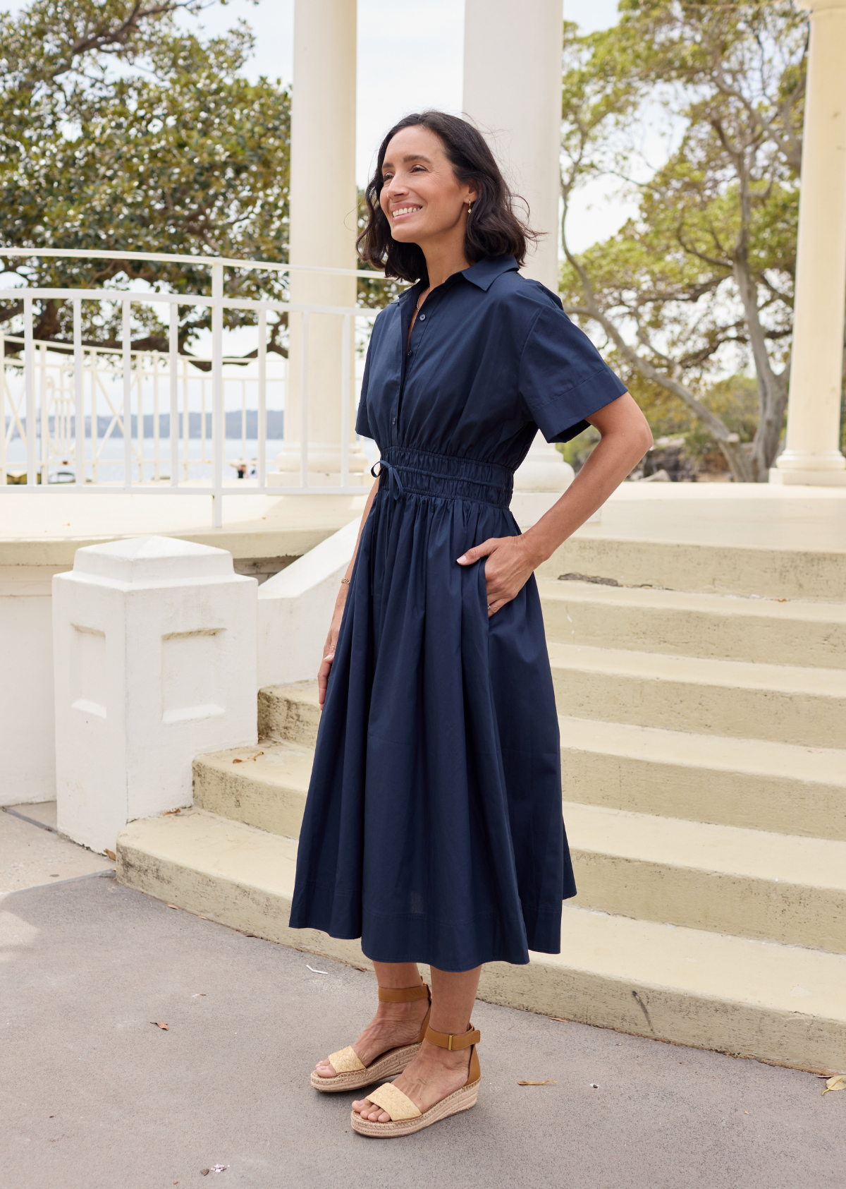 MINETTE SHIRTDRESS - FRENCH NAVY - PETITE
