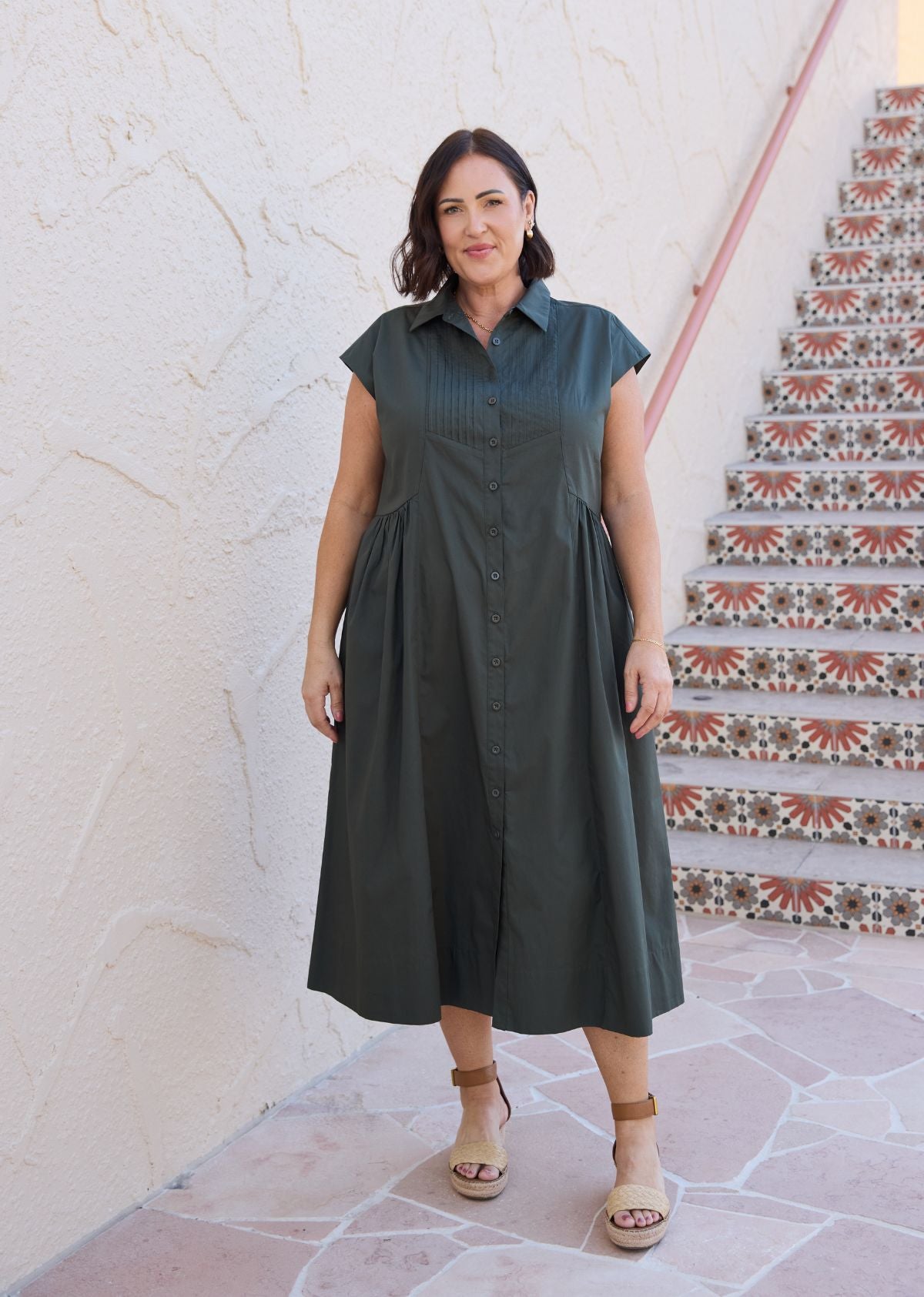 RITA SHIRTDRESS - FOREST