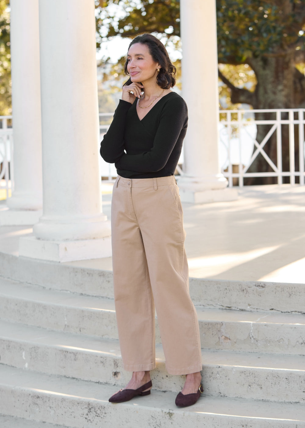 IVY CROP PANT - CAMEL
