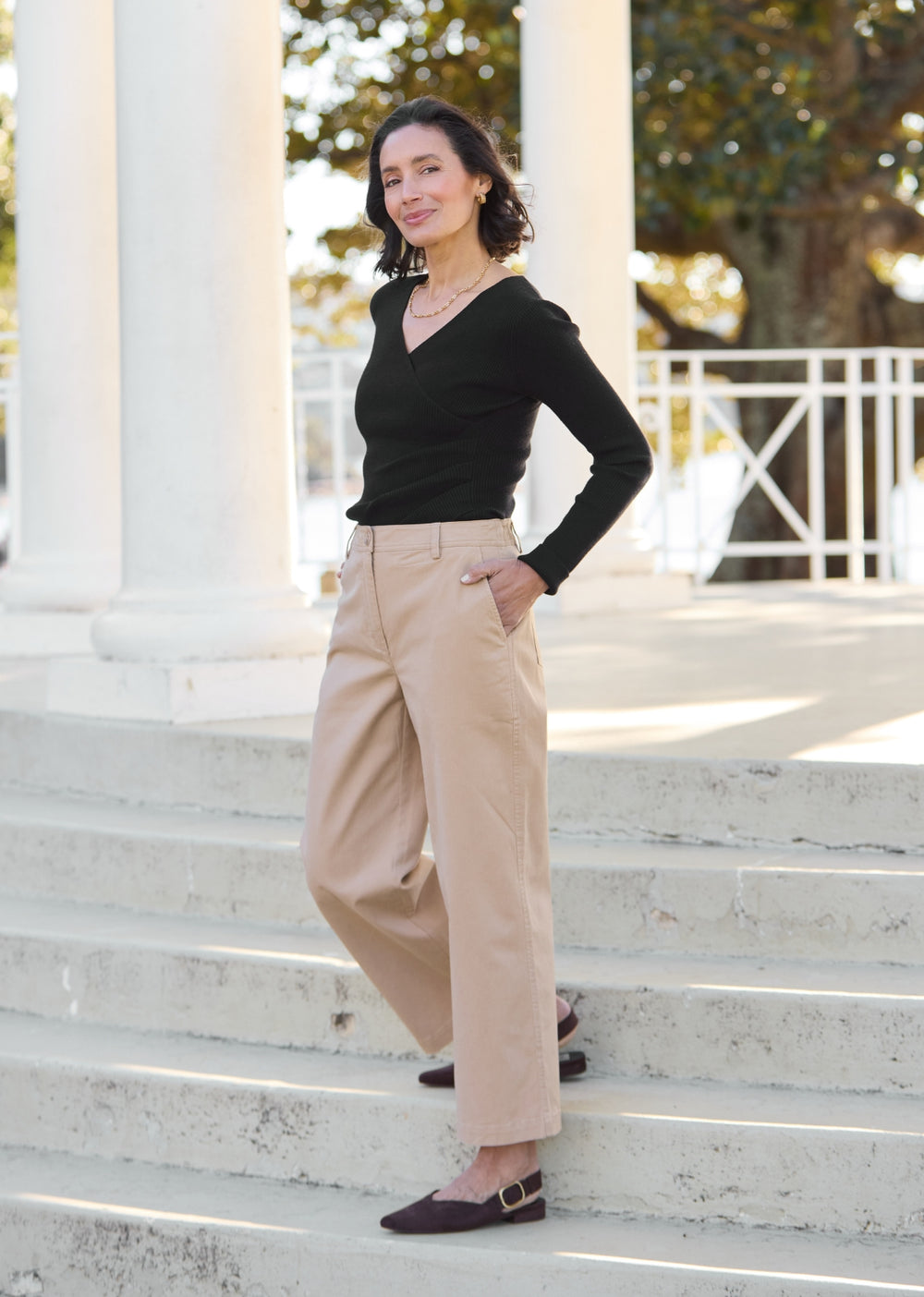 IVY CROP PANT - CAMEL