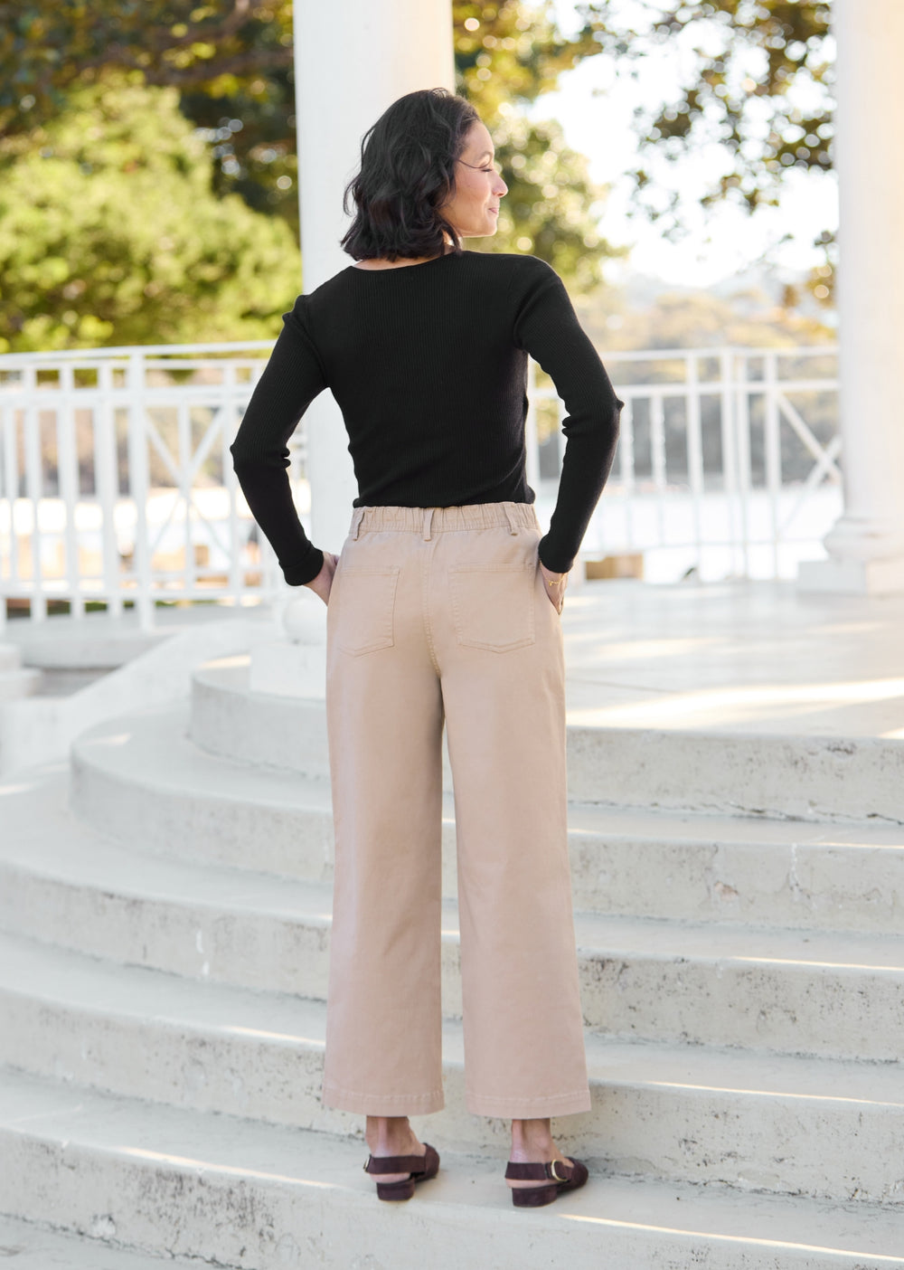 IVY CROP PANT - CAMEL