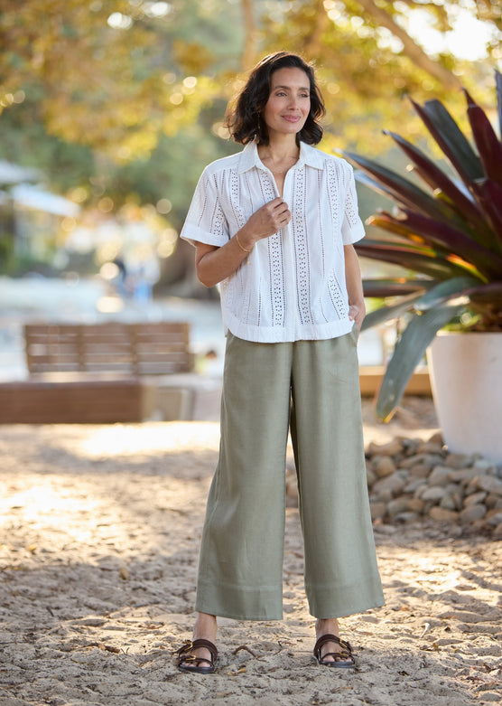 AMARA CROP PANT - KHAKI