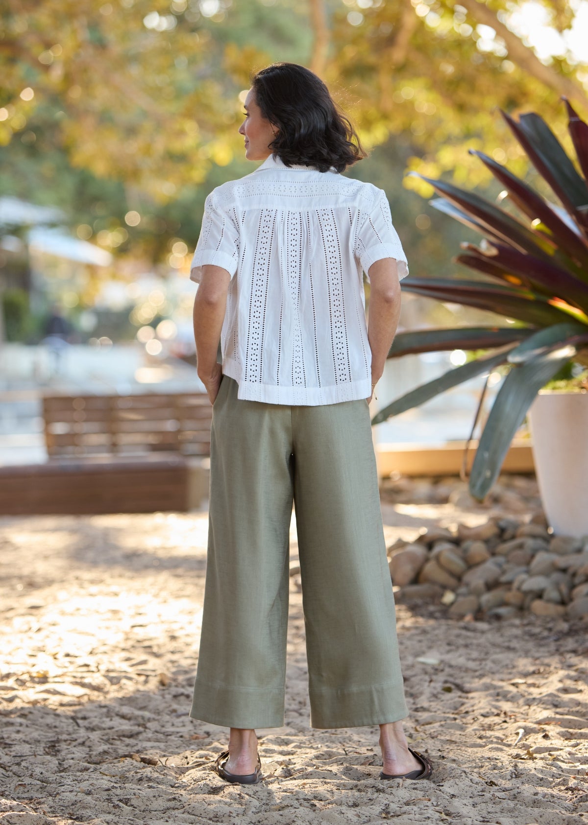 AMARA CROP PANT - KHAKI