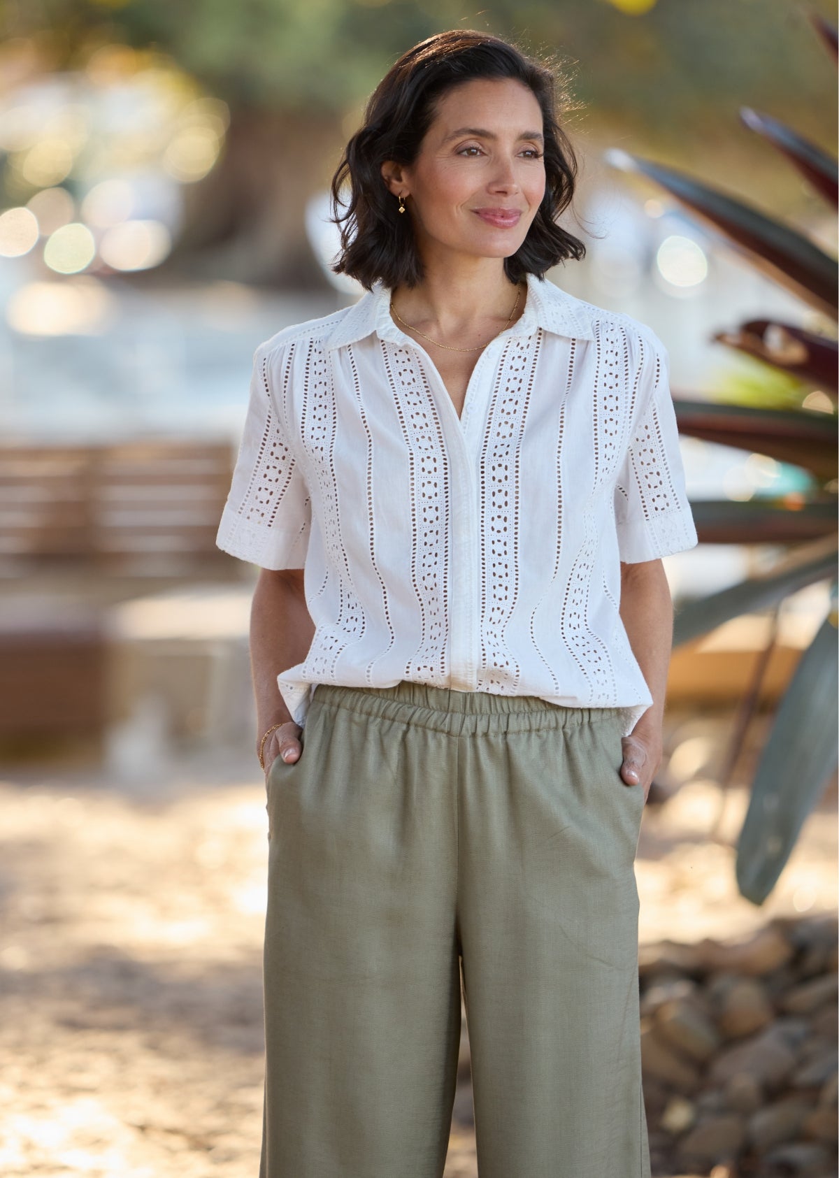 AMARA CROP PANT - KHAKI