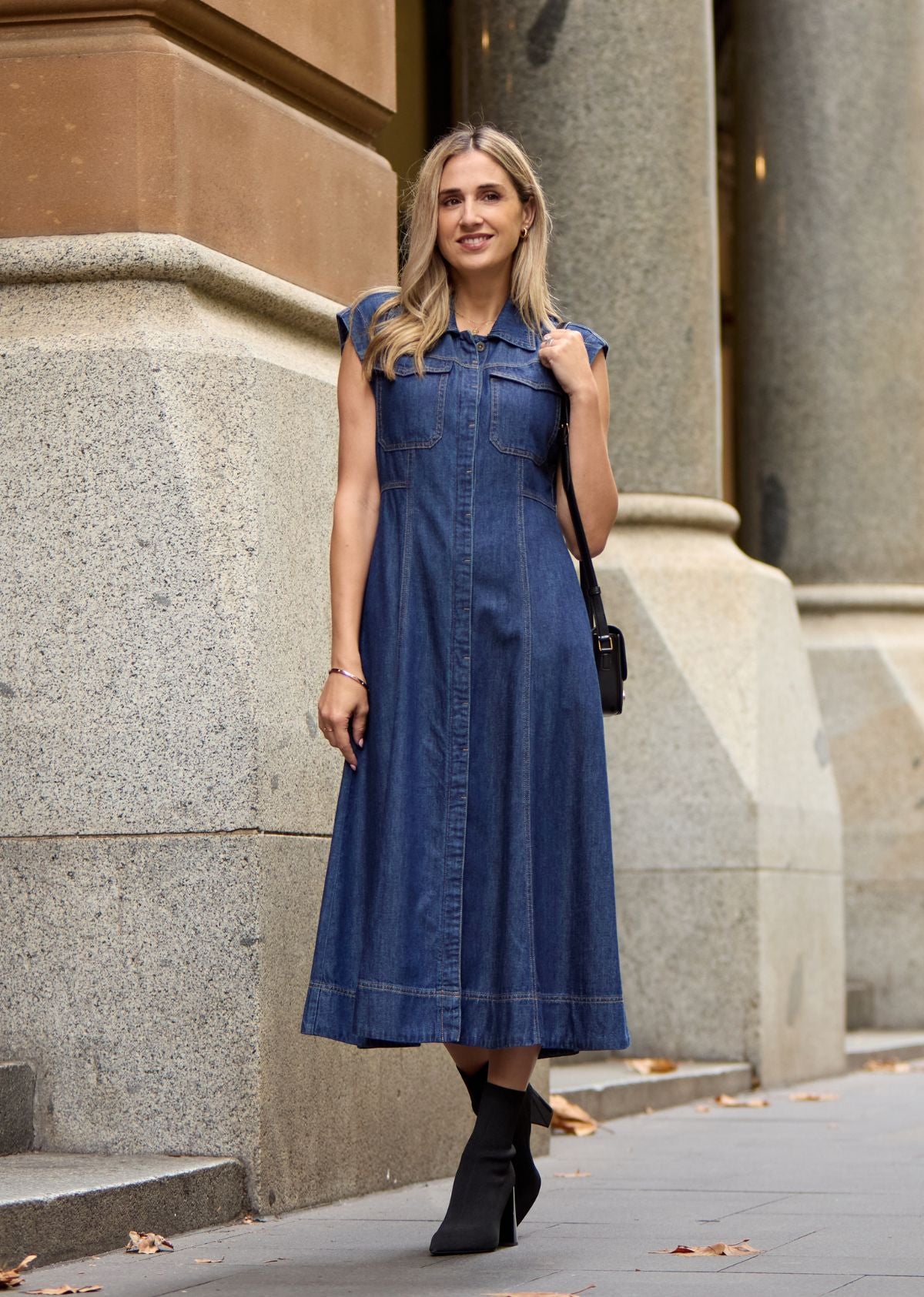 RUMI DENIM SHIRTDRESS - INDIGO
