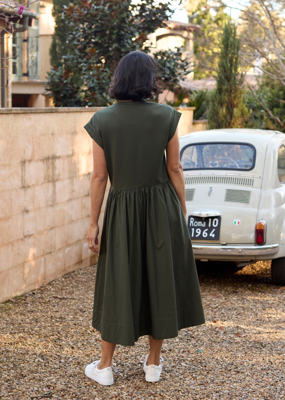 GRETA MIDI DRESS - KHAKI