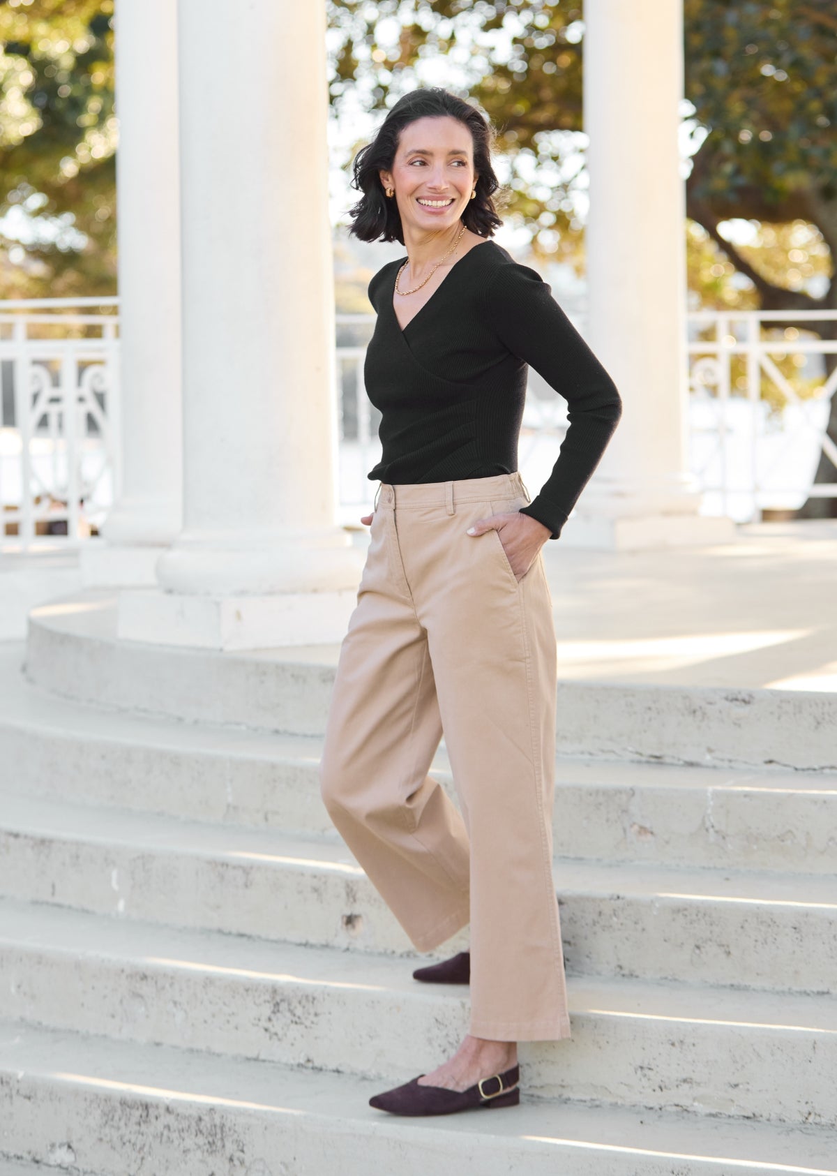 IVY CROP PANT - CAMEL