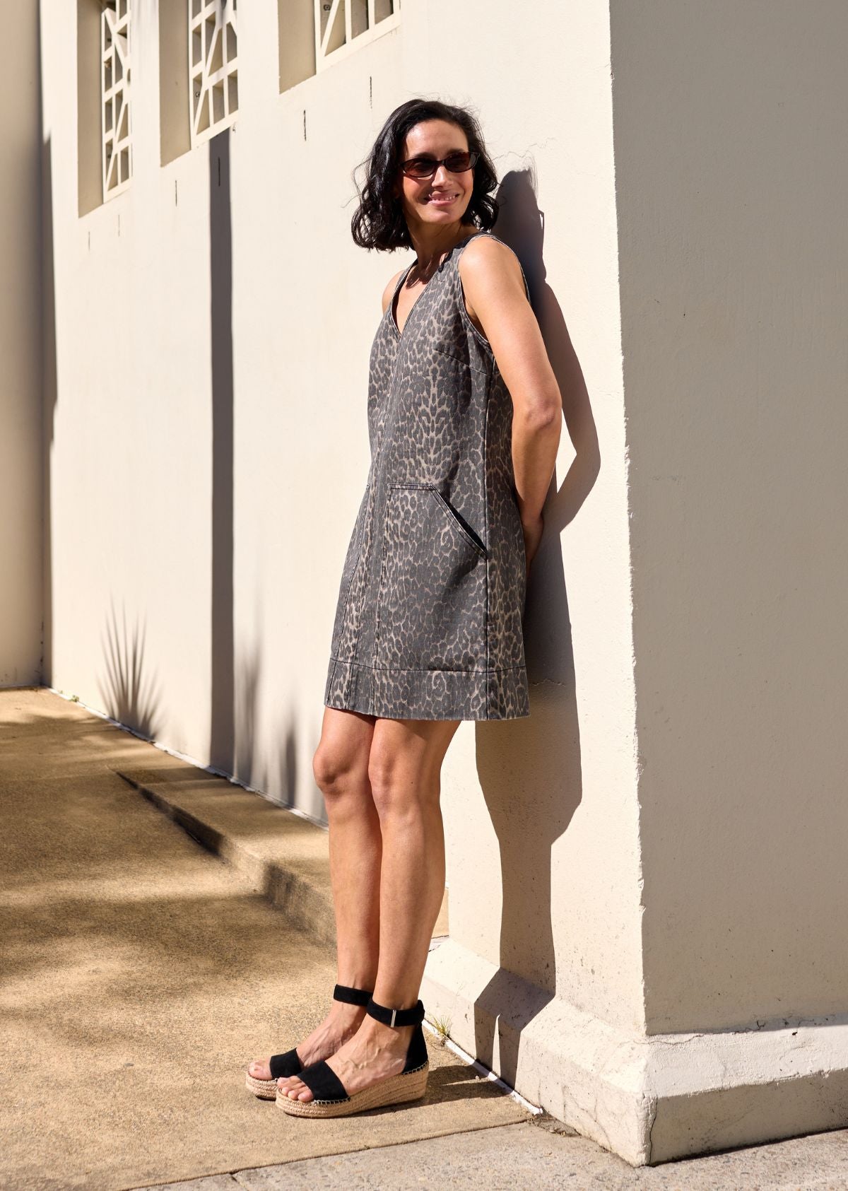 SAXON MINI DRESS - ANIMAL PRINT