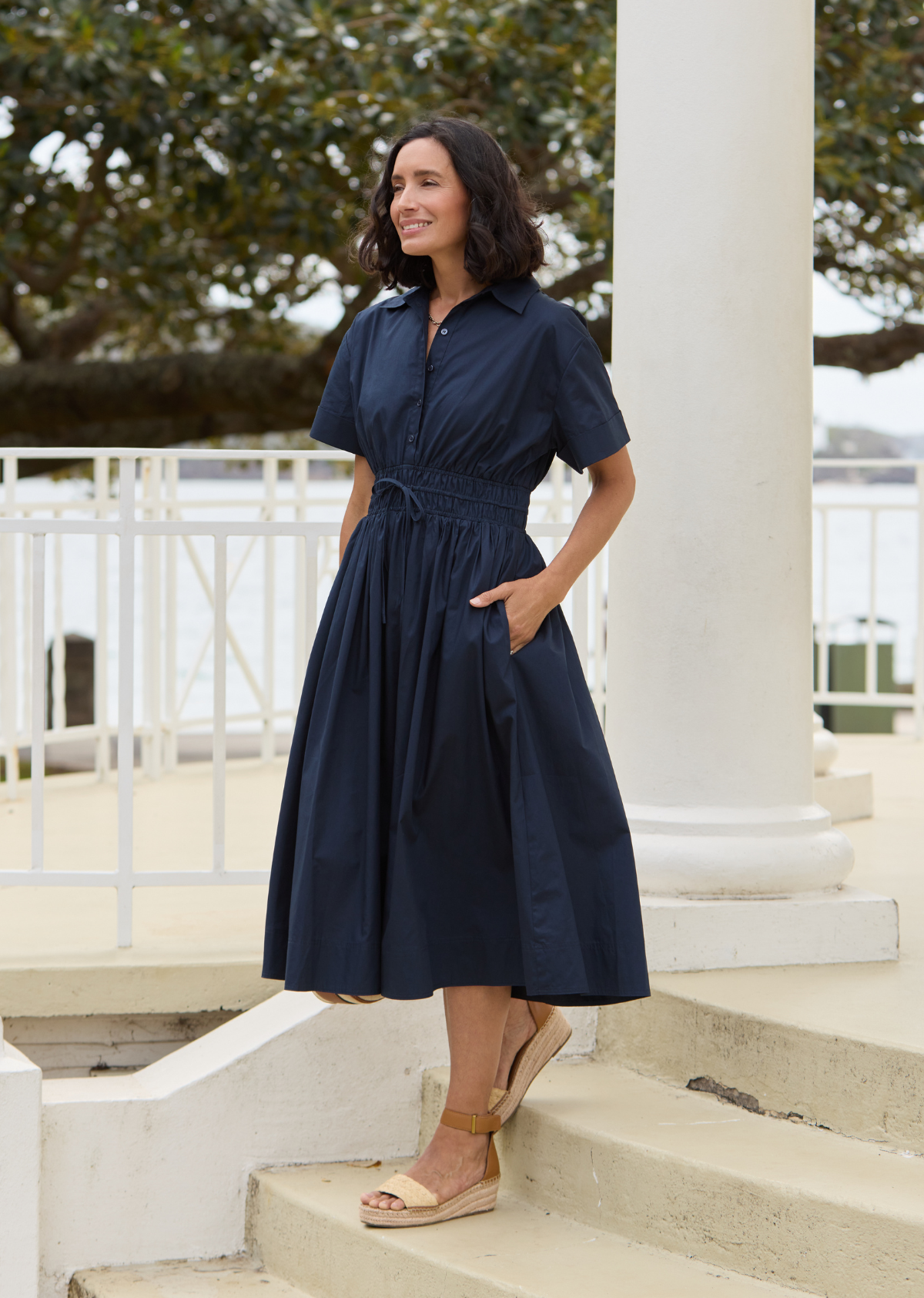 MINETTE SHIRTDRESS - FRENCH NAVY - PETITE