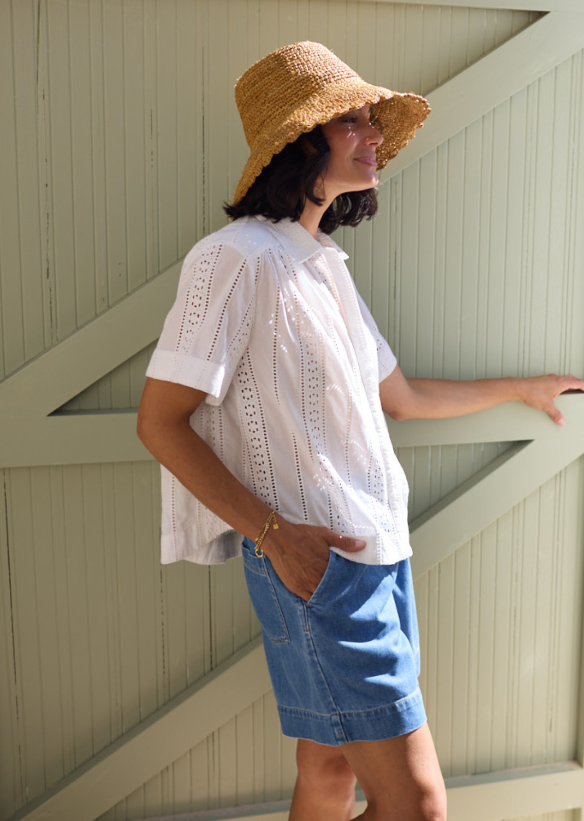 SADIE EMBROIDERED SHIRT - IVORY