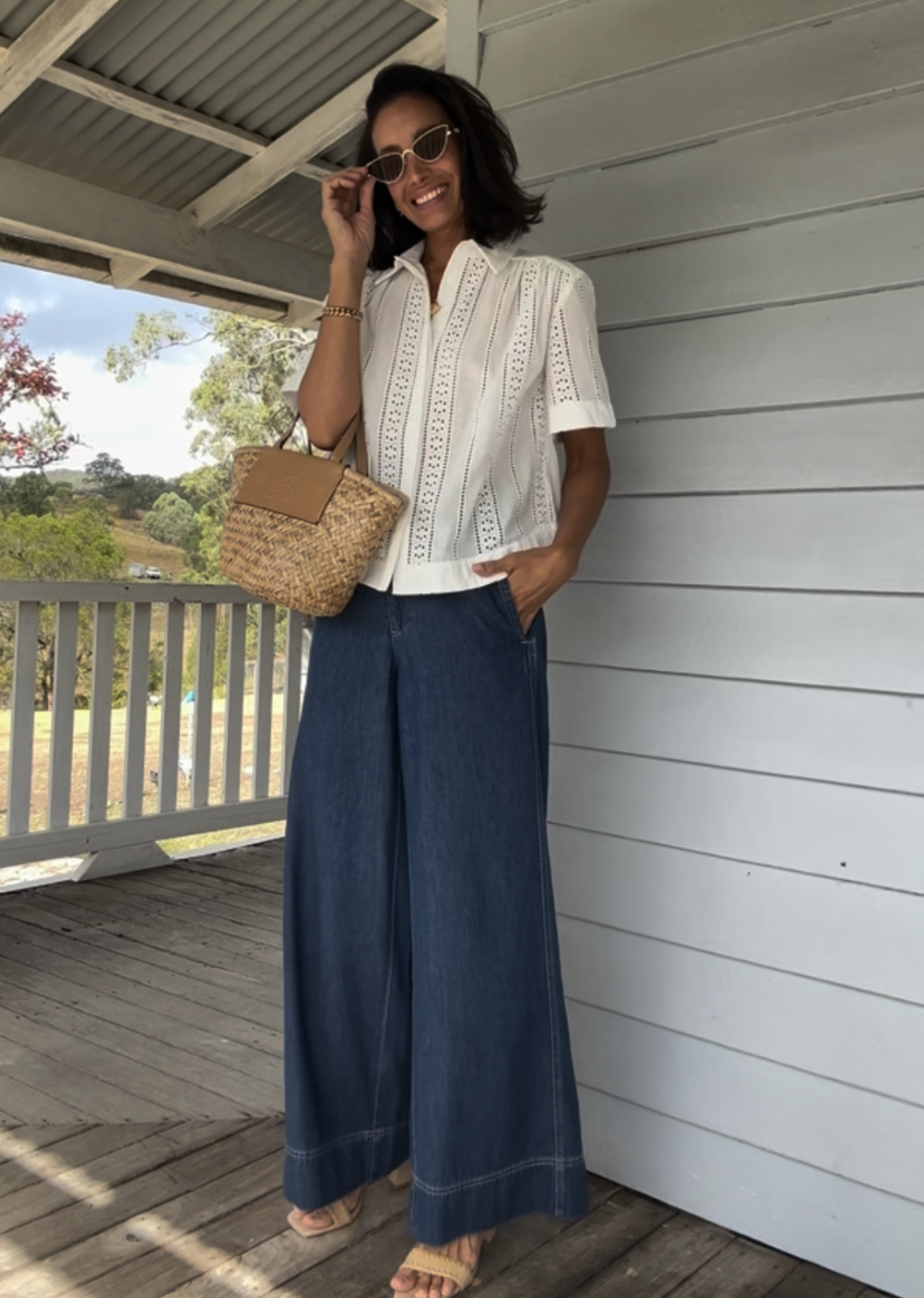 SADIE EMBROIDERED SHIRT - IVORY